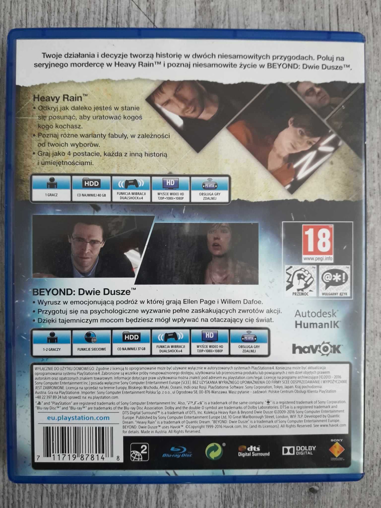 Gra Kolekcja Heavy Rain & Beyond Dwie Dusze PS4/PS5 Playstation