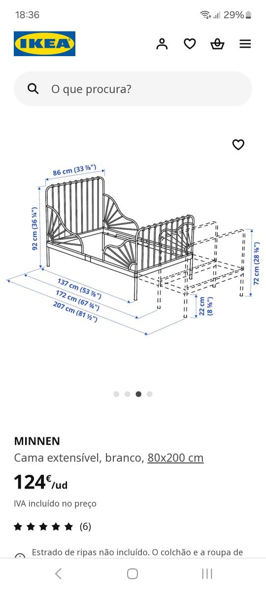 Cama de criança extensível, IKEA