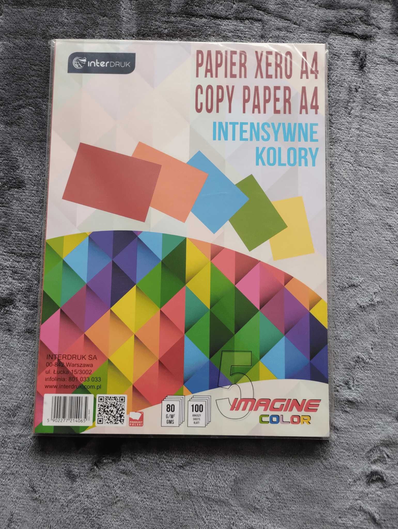 Papier xero Imagine Color A4, 80 g/m2, 100 arkuszy, Interdruk. Nowy