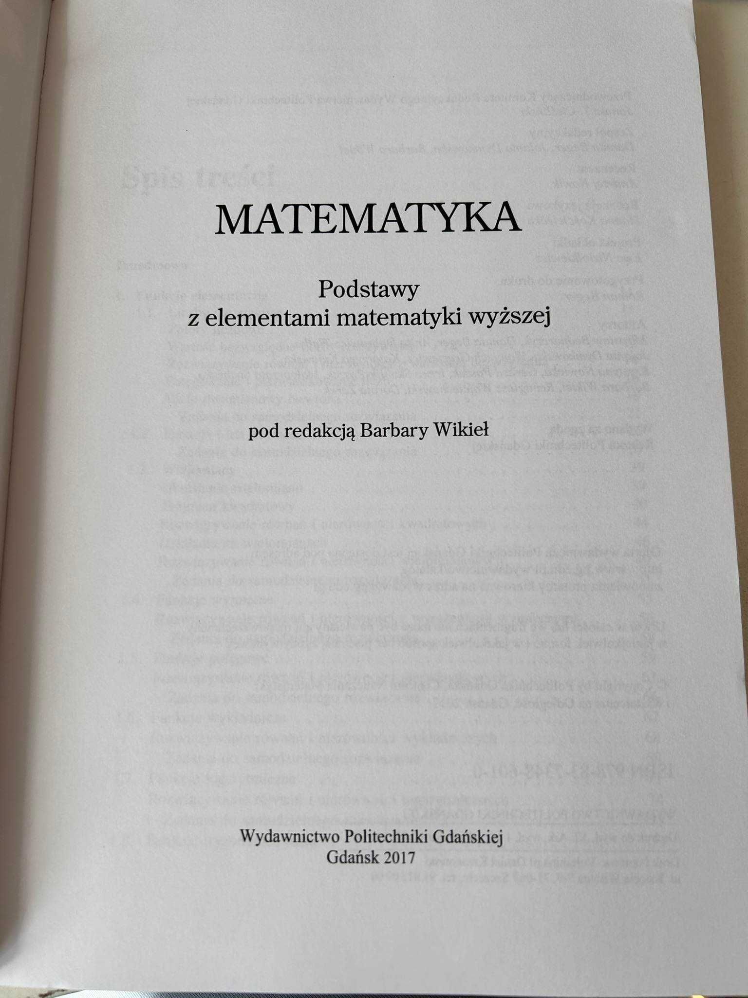 Książka Matematyka Podstawy z elementami matematyki wyższej