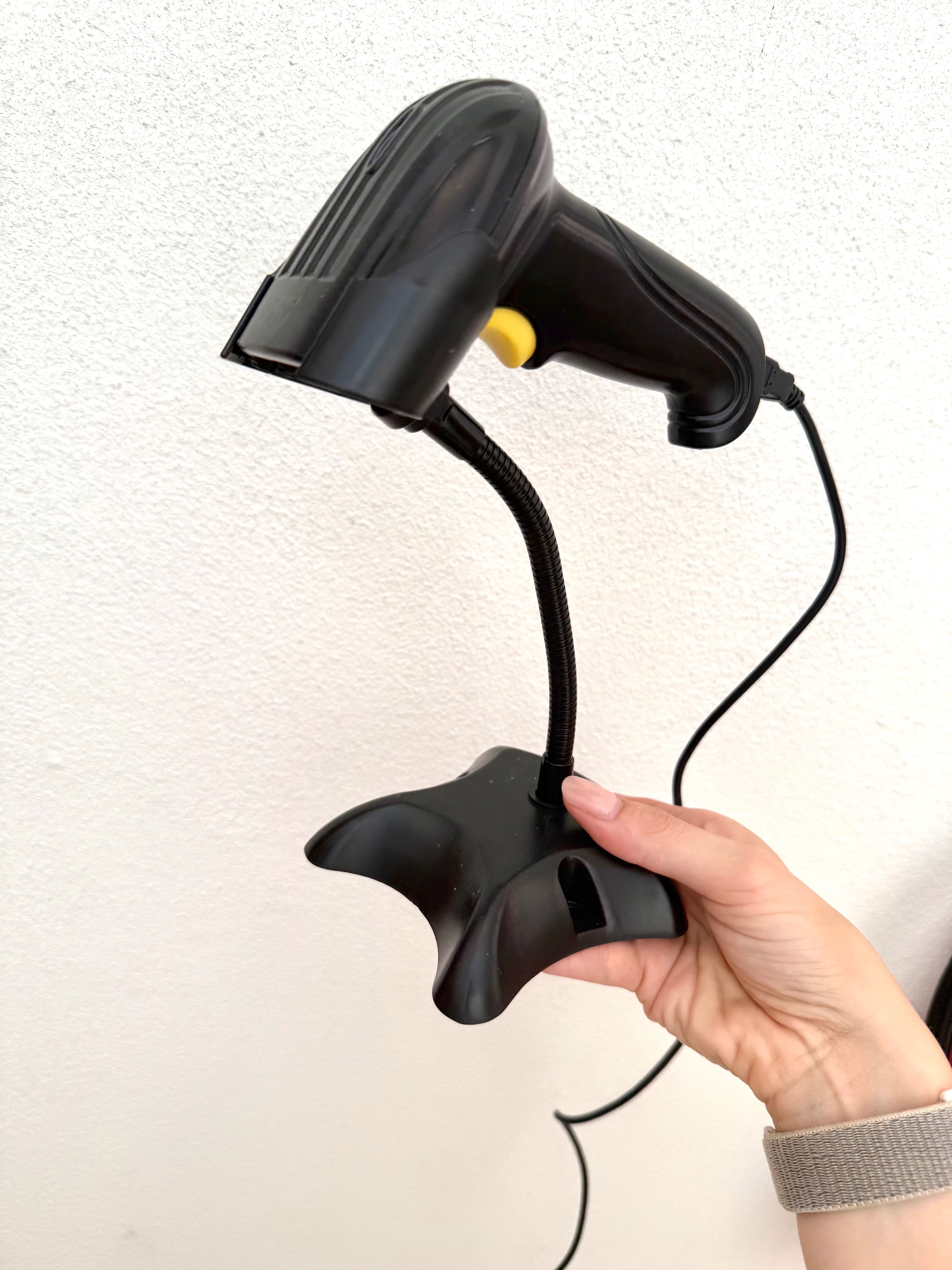 Leitor código de barras com suporte