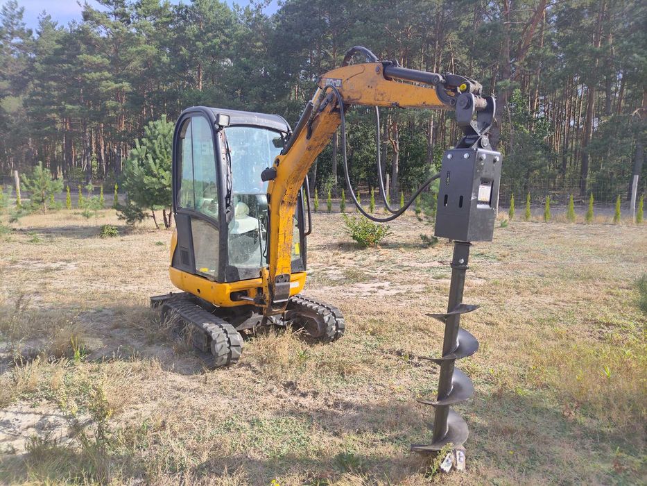 usługi minikoparka JCB 8018 kucie betonu młotem, wiertnica gleby ziemi