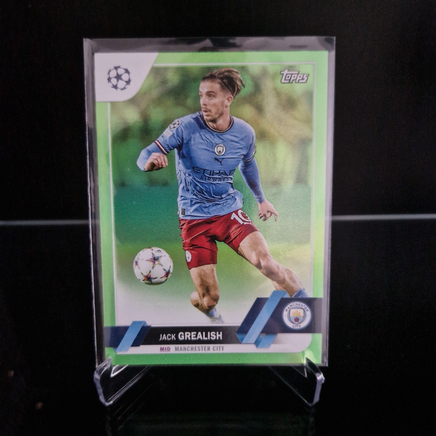 2023 Topps UEFA Club Competitions Jack Grealish Neon Green /199