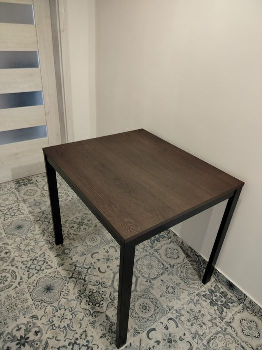 VANGSTA Stół rozkładany, czarny/ciemnobrązowy, Ikea