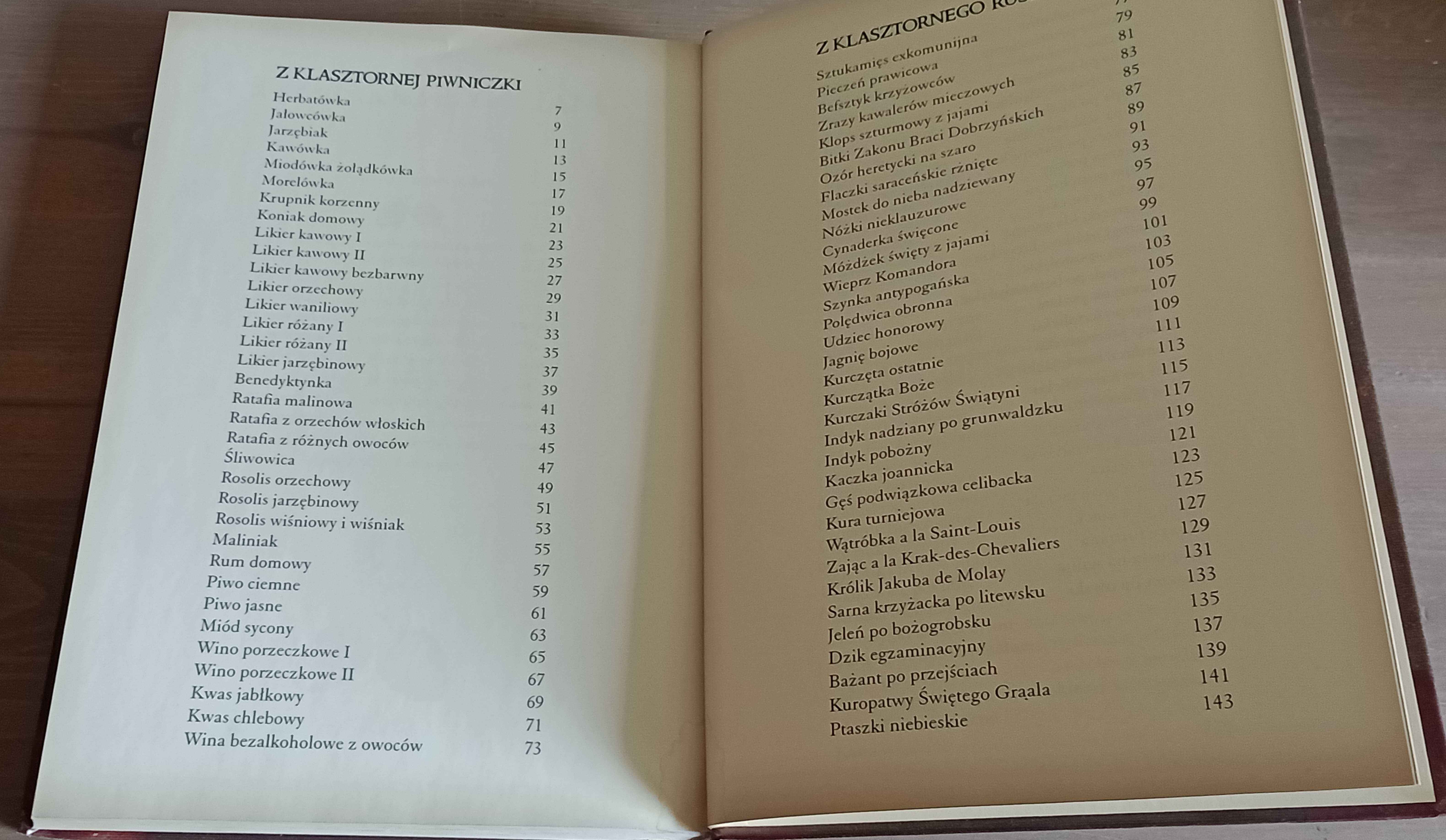 Receptury Klasztorne dla duszy i ciała Jacek Kowalski spis treści