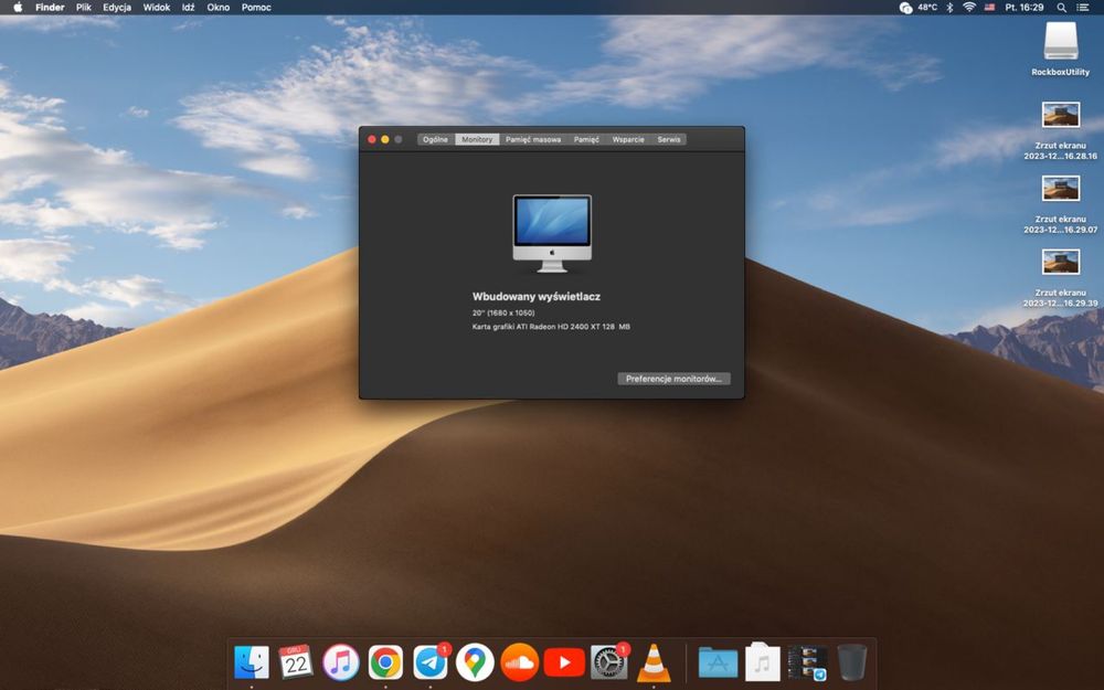 Apple iMac 20 (A1224) Mojave SSD