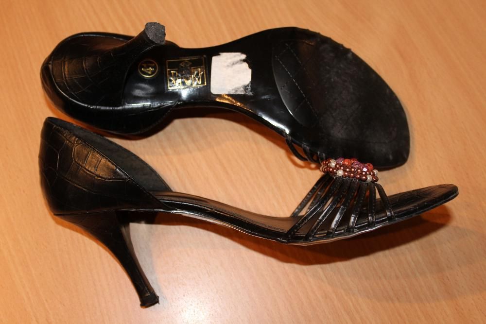 czarne eleganckie szpilki sandałki 41