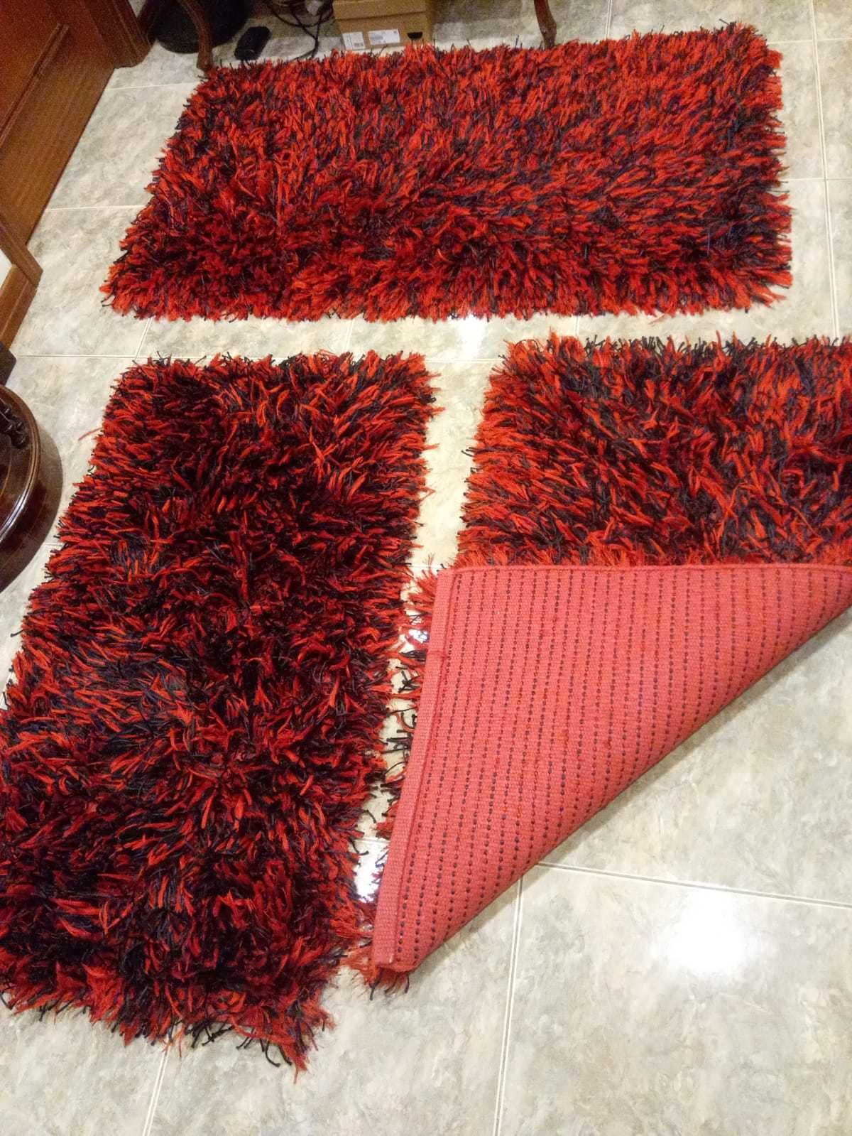 Conjunto de tapetes peludos