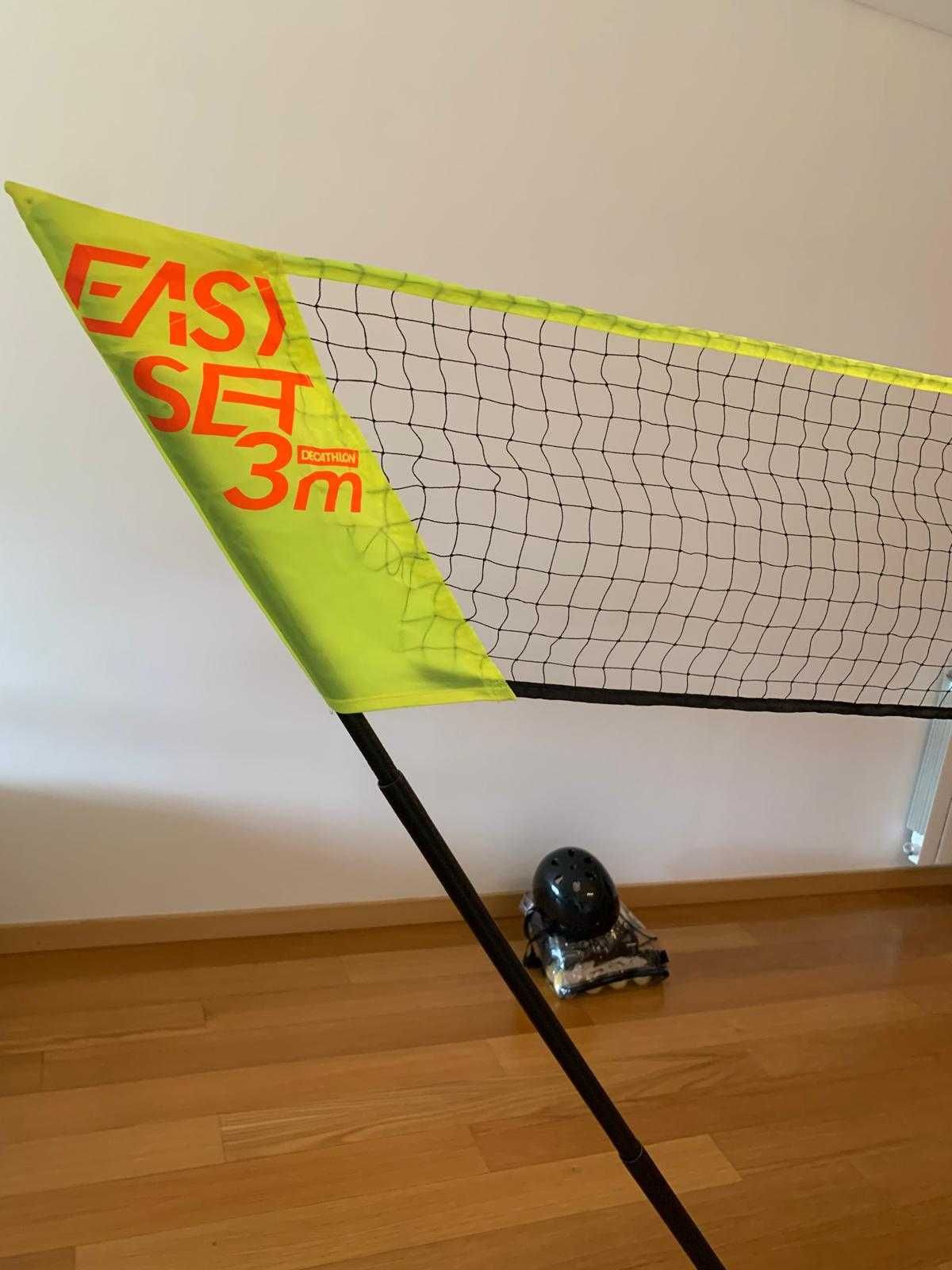 Kit para Badminton - Raquete, Rede c/ Suporte, Volante e Caixa - Novos