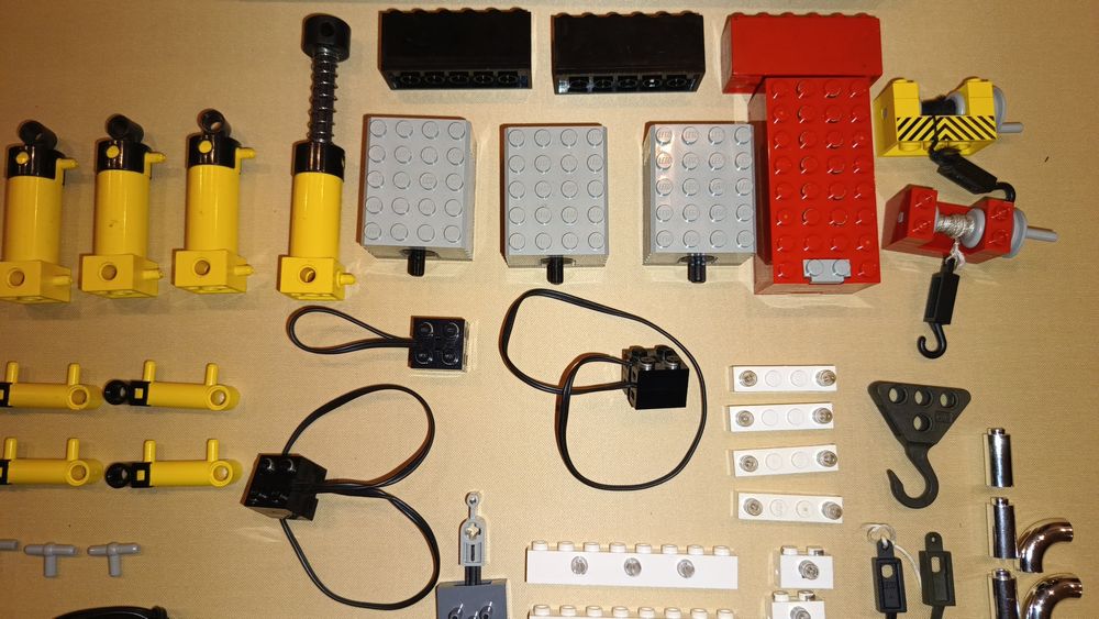 LEGO technic kable 9v micromotory silniczki lampki pneumatyka haki kg