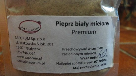 Pieprz biały mielony PREMIUM - przyprawy prosto z Indii