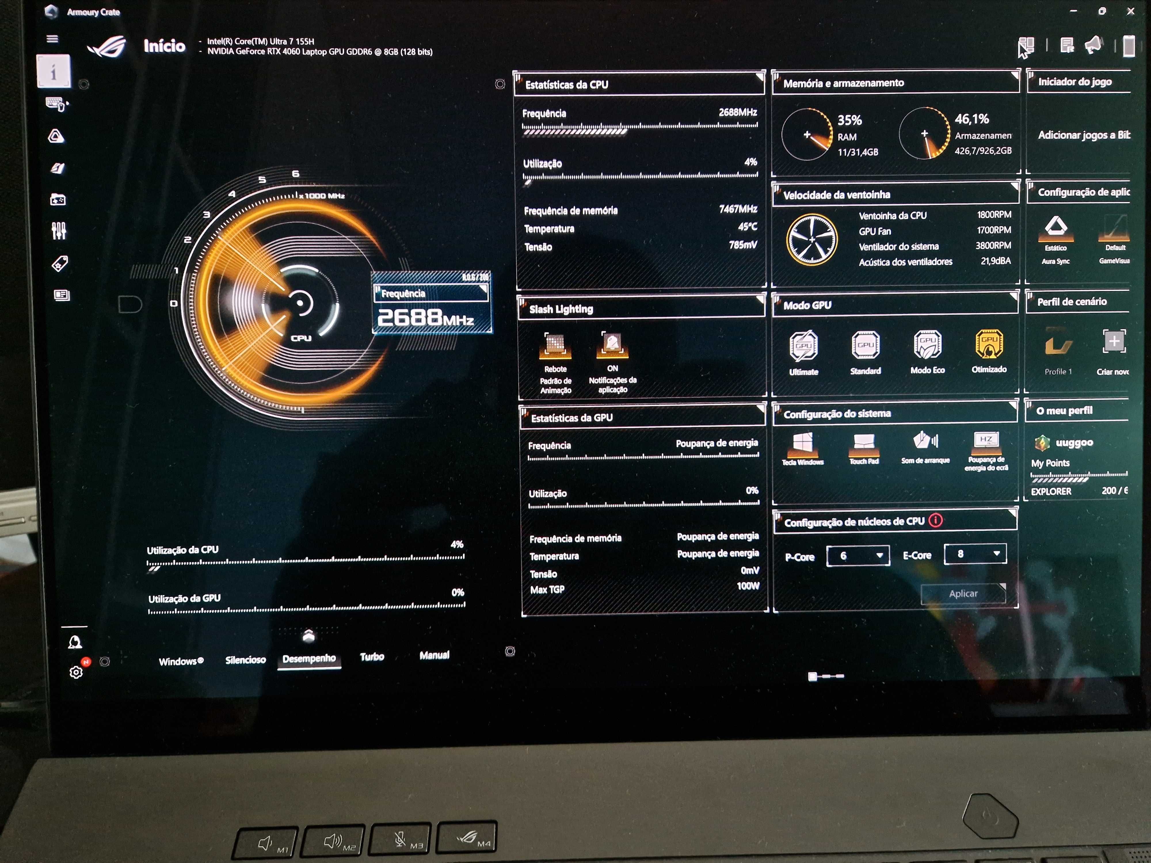 ASUS ROG Zephyrus G16 16'' 155H/16GB/1TB/NVIDIA RTX 4060