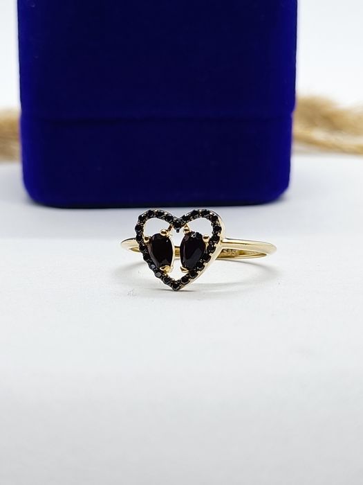 Modny pierścionek serce ze złota, złoto pr 585