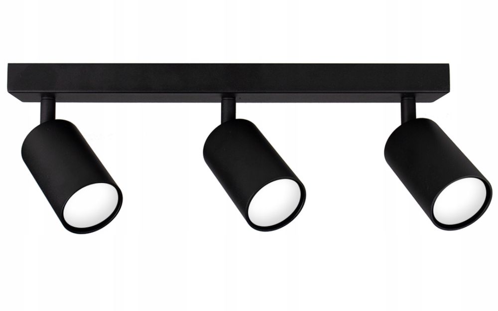 Lampa Sufitowa Kinkiet Spot Oprawa Halogenowa 3x GU10 Czarna