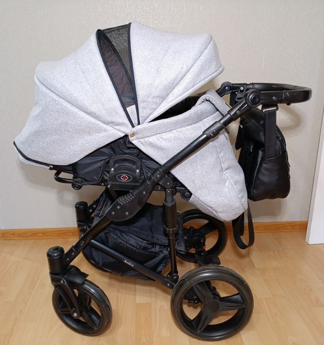 Продам коляску 2в1 angelina amica сірий колір люлька, прогулка