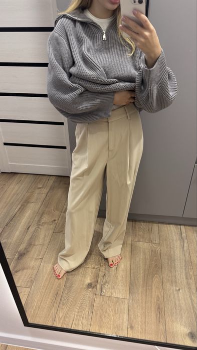 брюки палацо беж