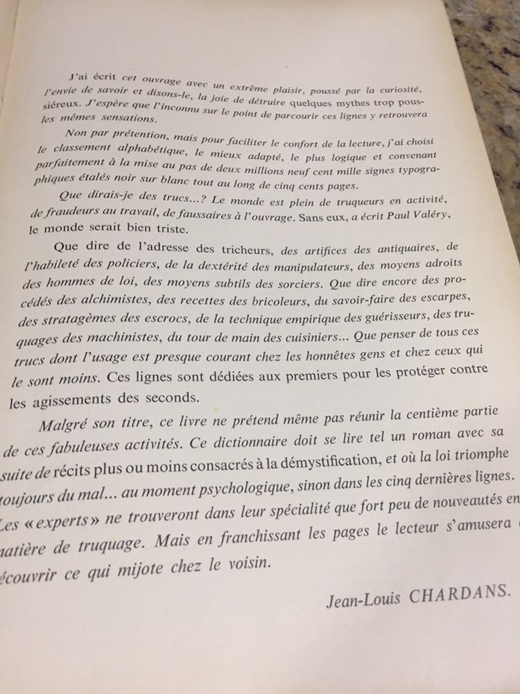 Dicionário Magia Francês 1960