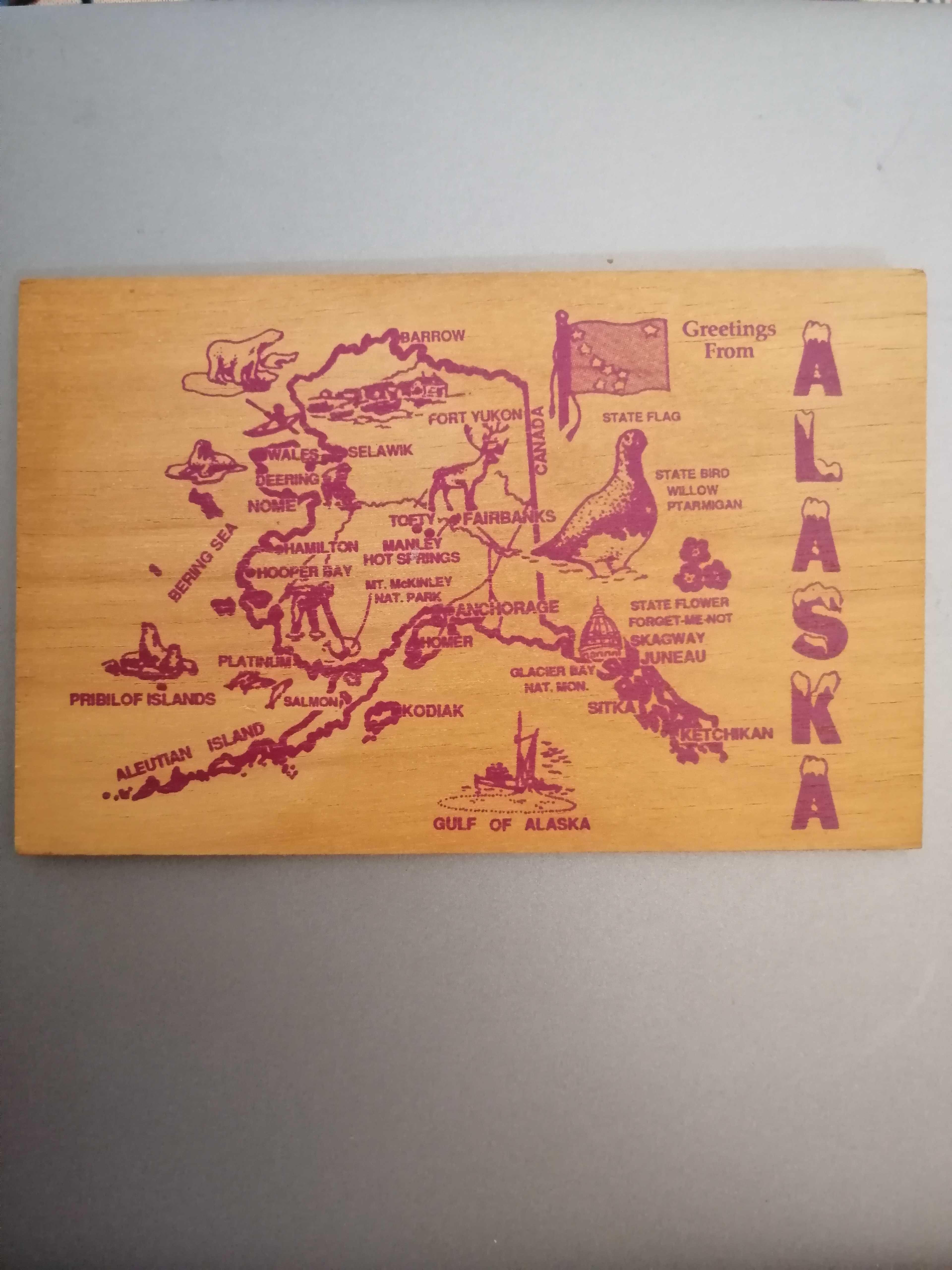 Wood postcard Alaska