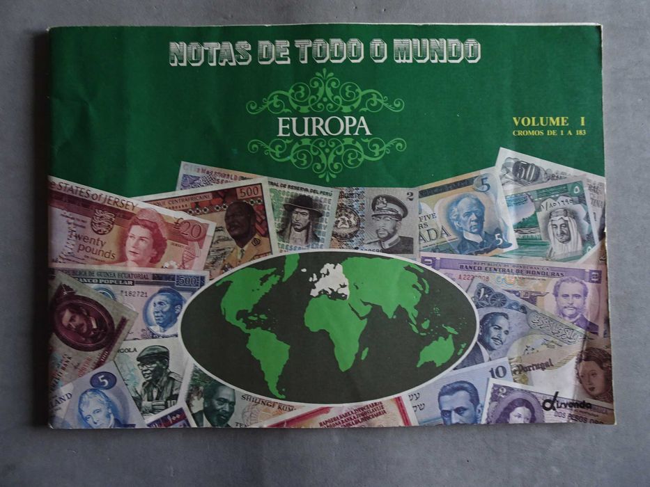 Caderneta de cromos Notas de Todo o Mundo - Europa (tem 42 cromos)