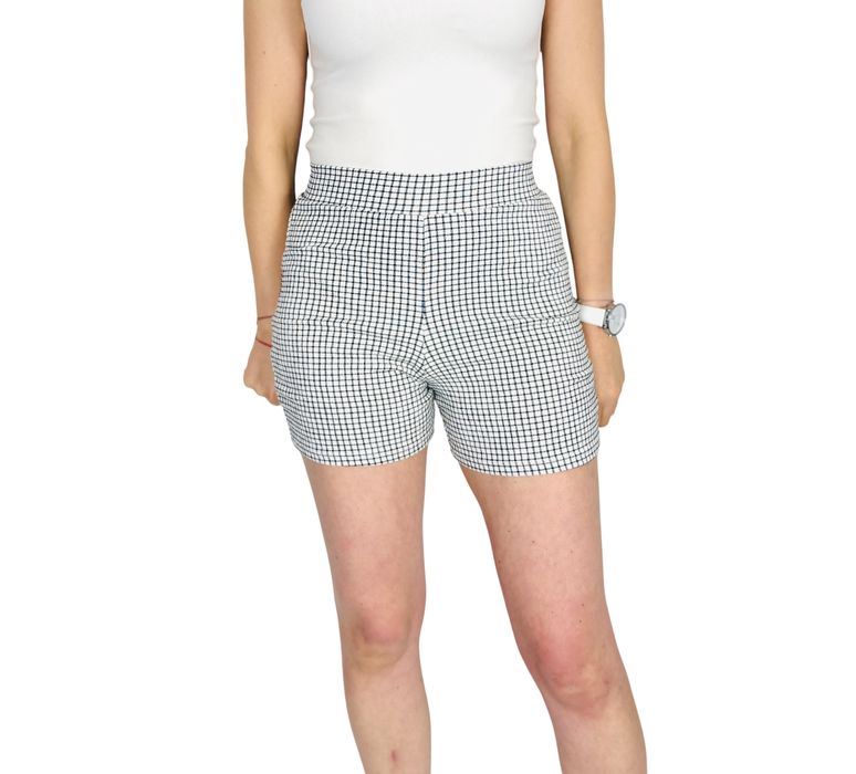 Szorty w drobną kratkę vichy XS 34