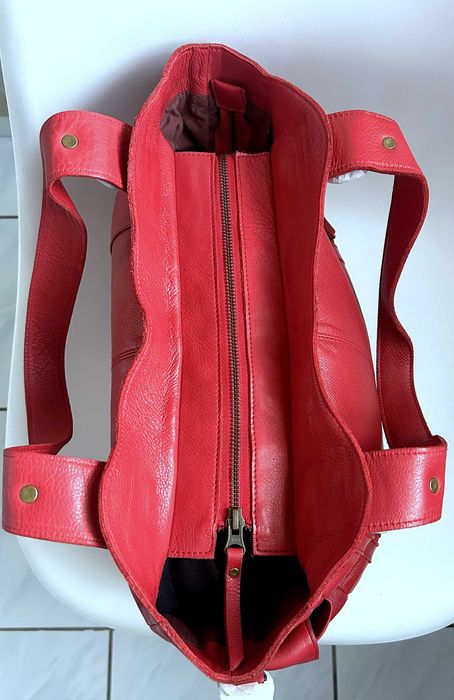 Skórzana torebka VENEZIA czerwona