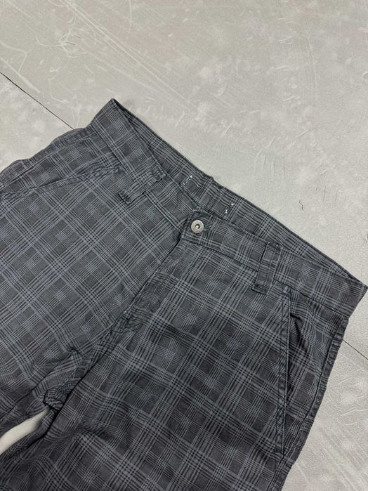 Cargo krótkie spodenki jeansowe w kratkę 90s (M/L) 80s y2k szorty