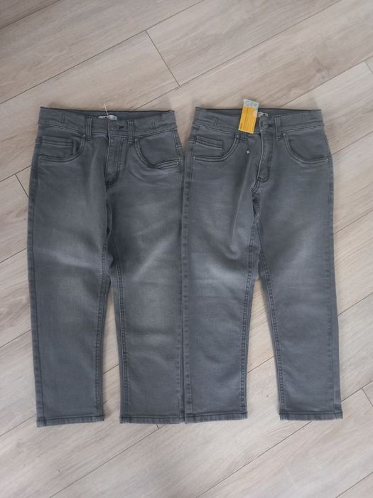Jeansy chłopięce bliźniaki 122/128 NOWE