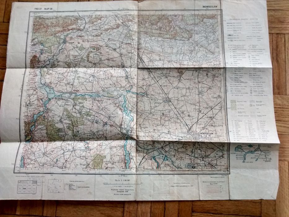 Mapnik LWP i mapa z epoki Inowrocław P37_S26 1:100.000. 1935