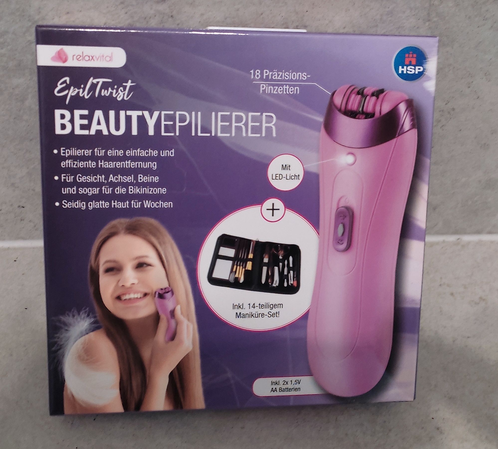 Depilator diamentowy RelaxVital Epil Twist LED + zestaw.