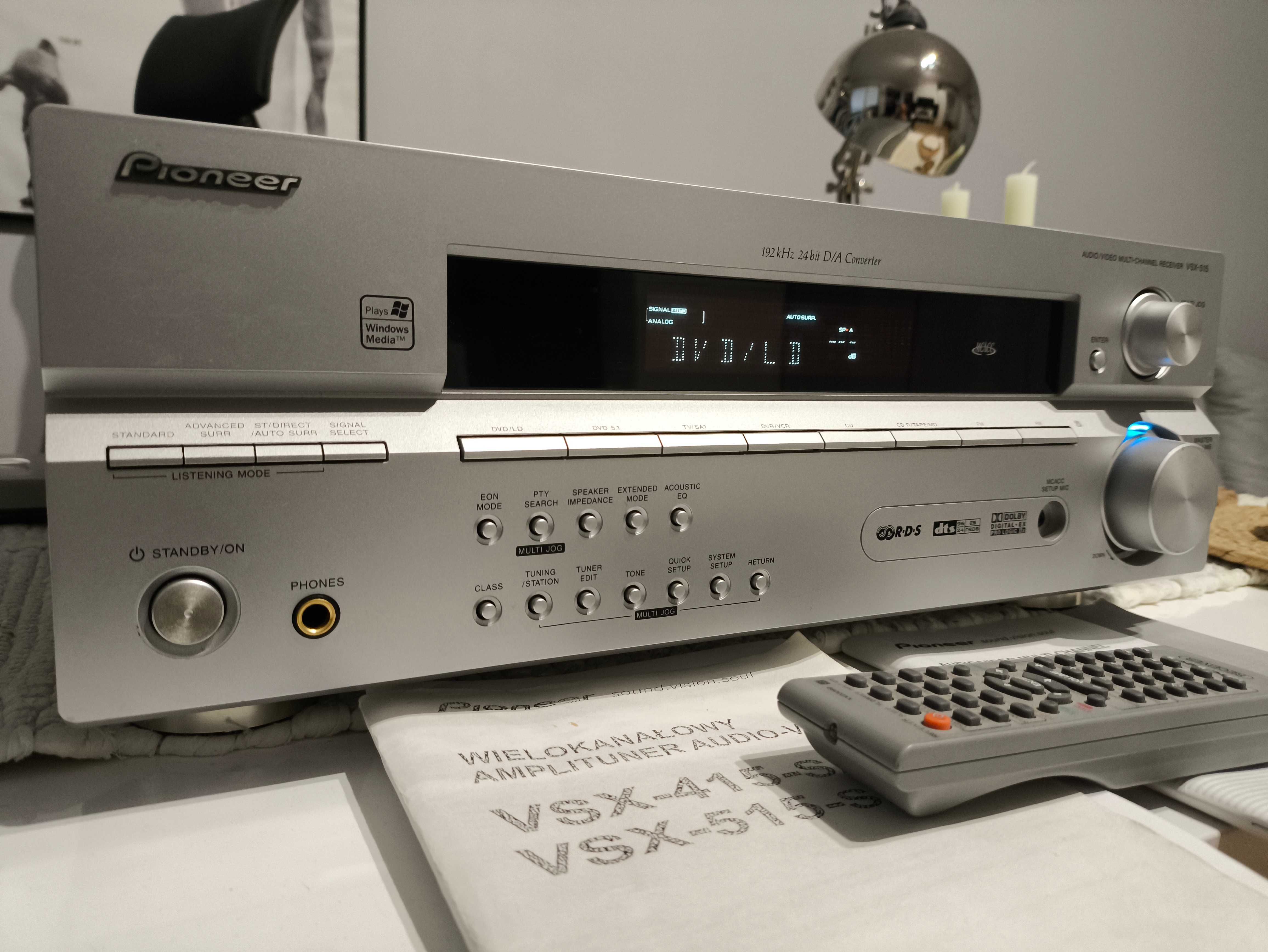 Pioneer VSX-515 Amplituner 7.1 SubWoofer Wzmacniacz  + Pilot + Papiery