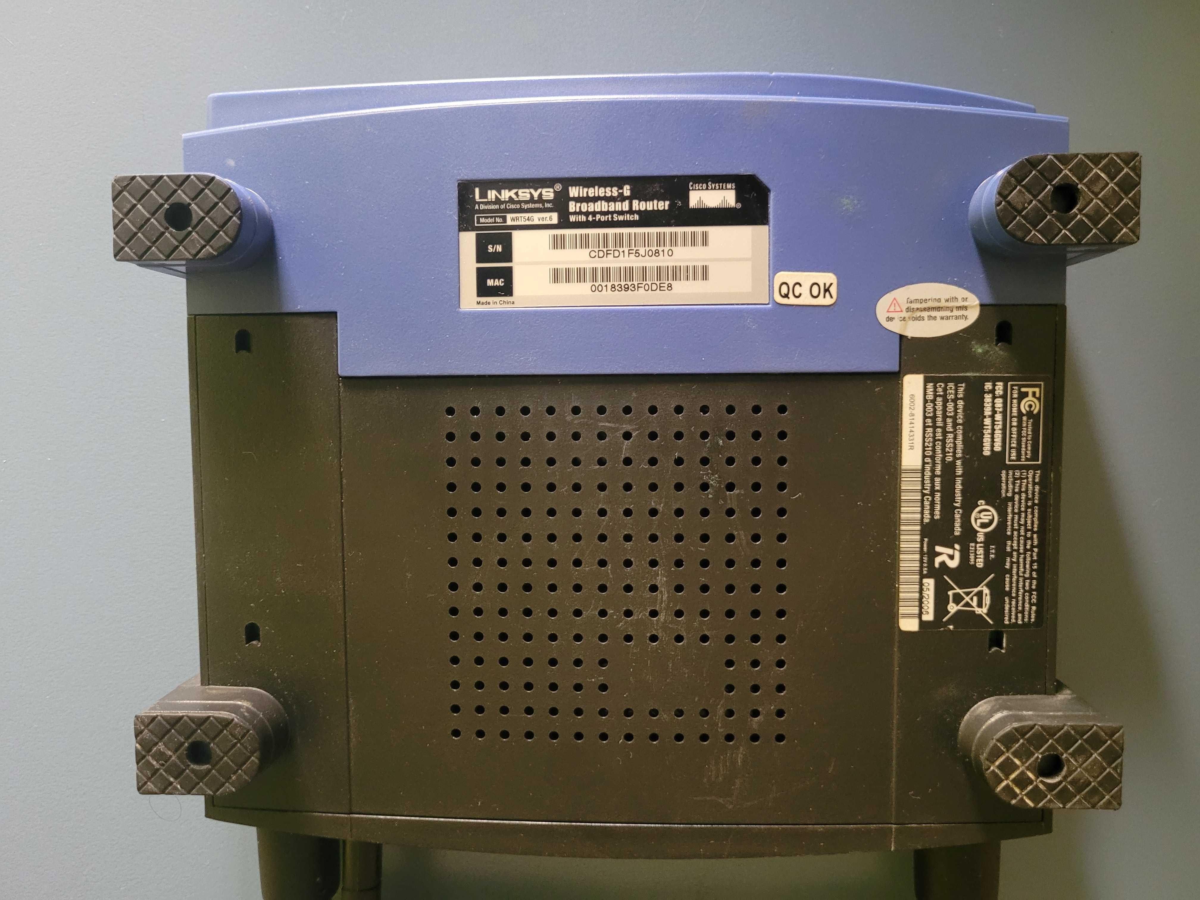 Router Wi-Fi Linksys WRT54G ver.6 z zasilaczem