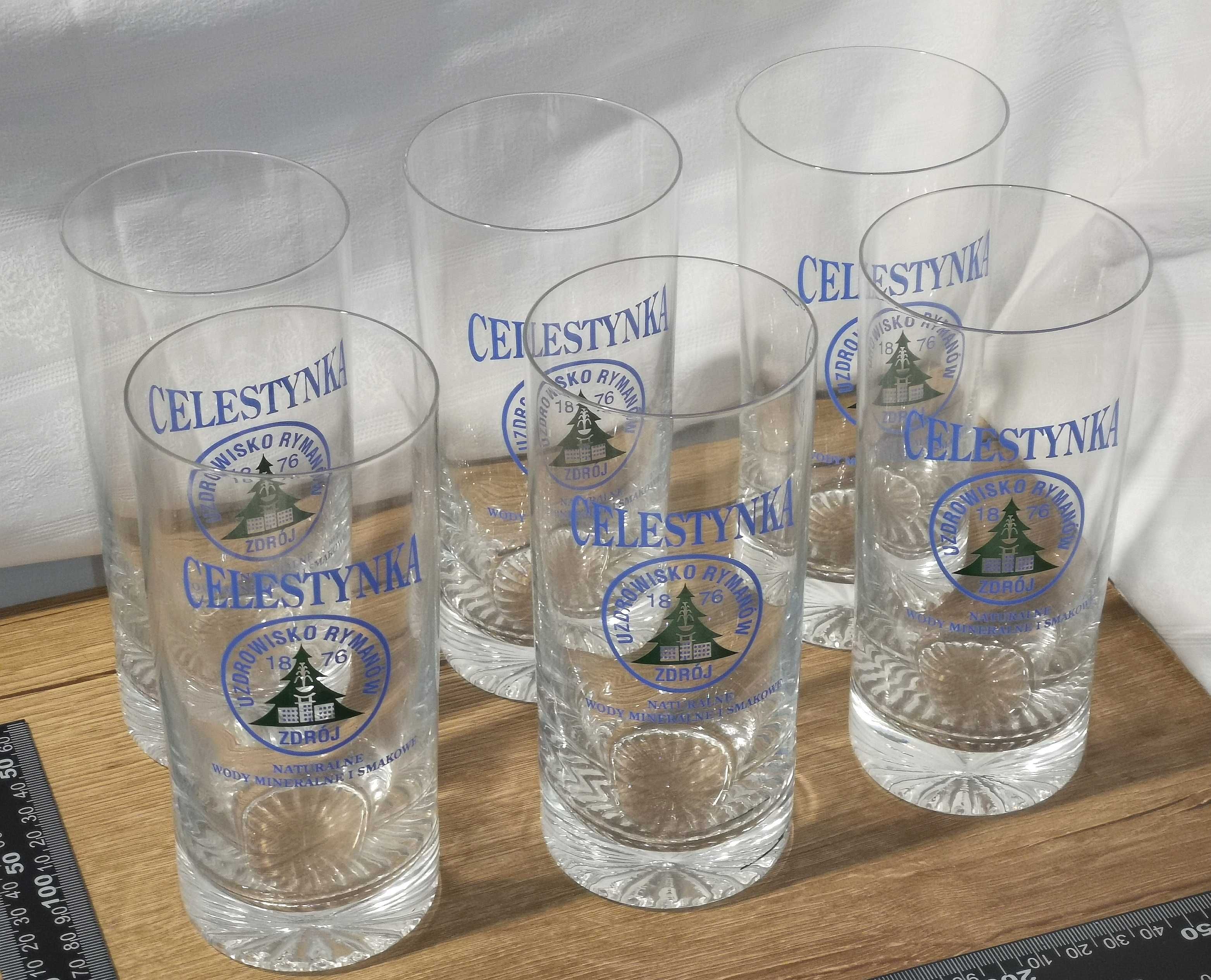 Komplet 6 szklanek kolekcjonerskich Celestynka -Uzdrowisko Rymanów