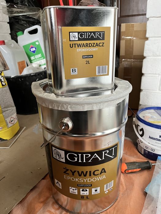 Posadzka. Żywica epoksydowa farba do betonu. Szara + Utwardzacz.Zestaw