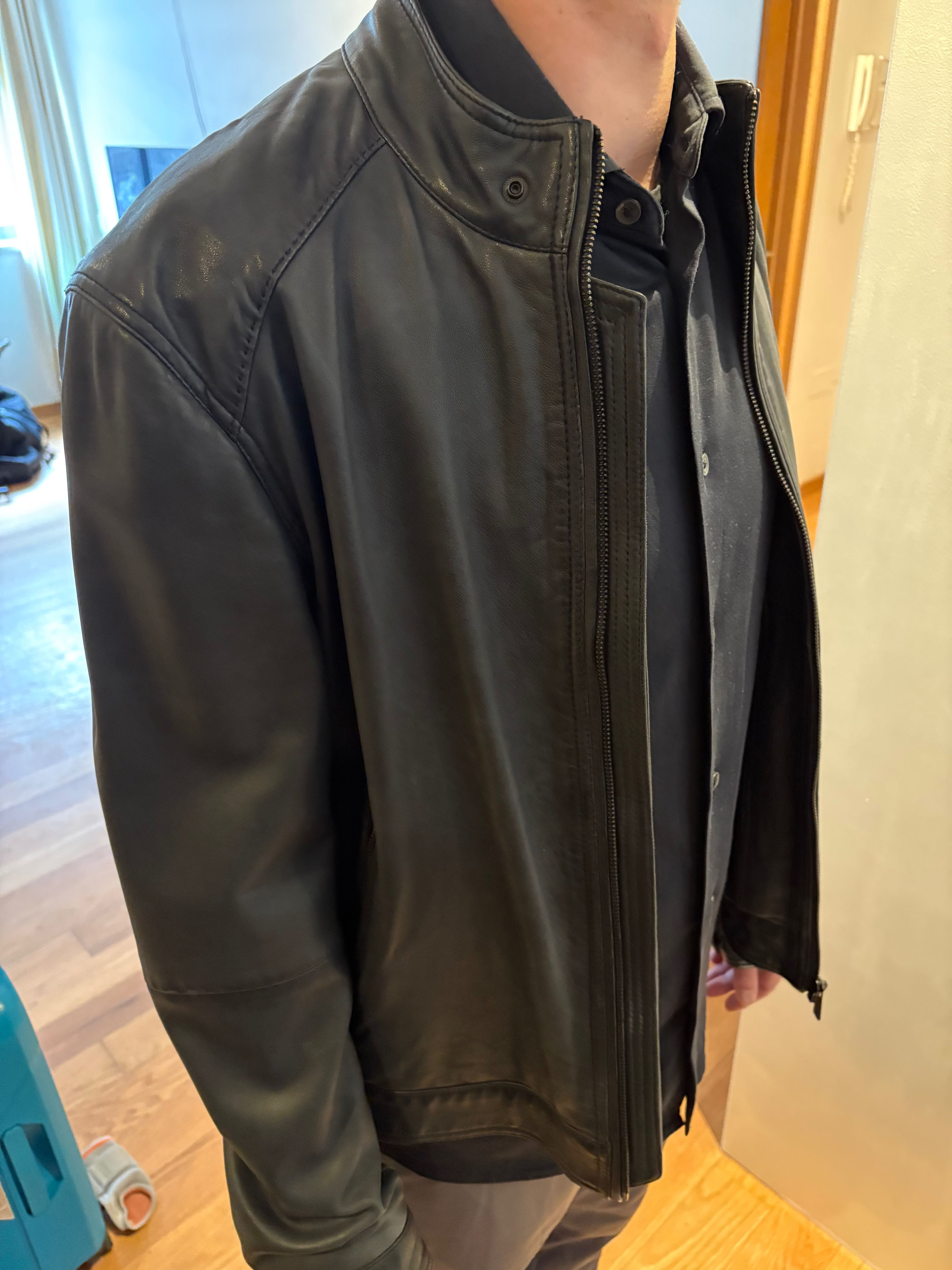Blusão de pele / cabedal Massimo Dutti