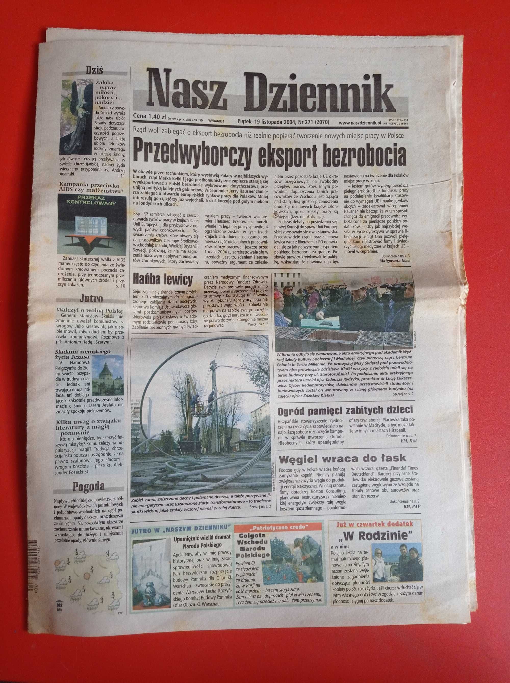 Nasz Dziennik, nr 271/2004, 19 listopada 2004