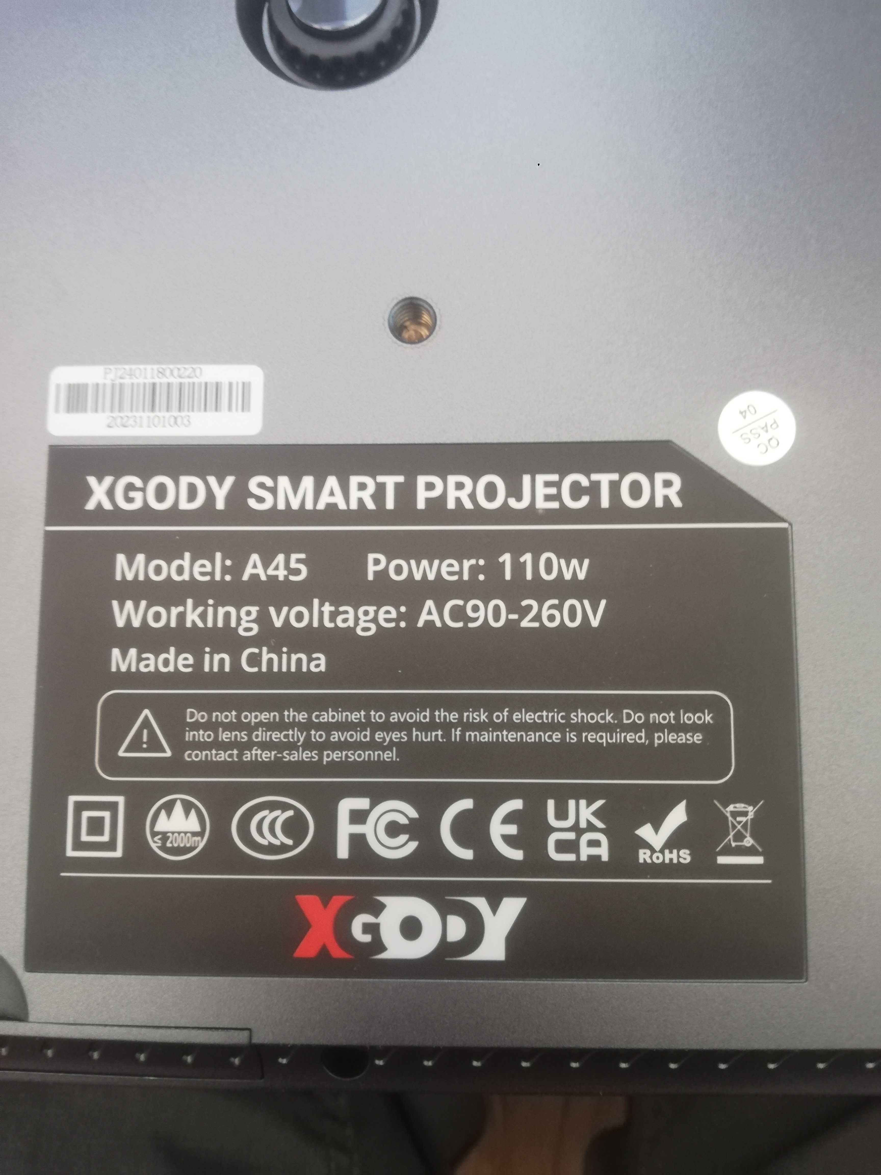 Inteligentny projektor XGODY A45,  Wi-Fi, Bluetooth, Android