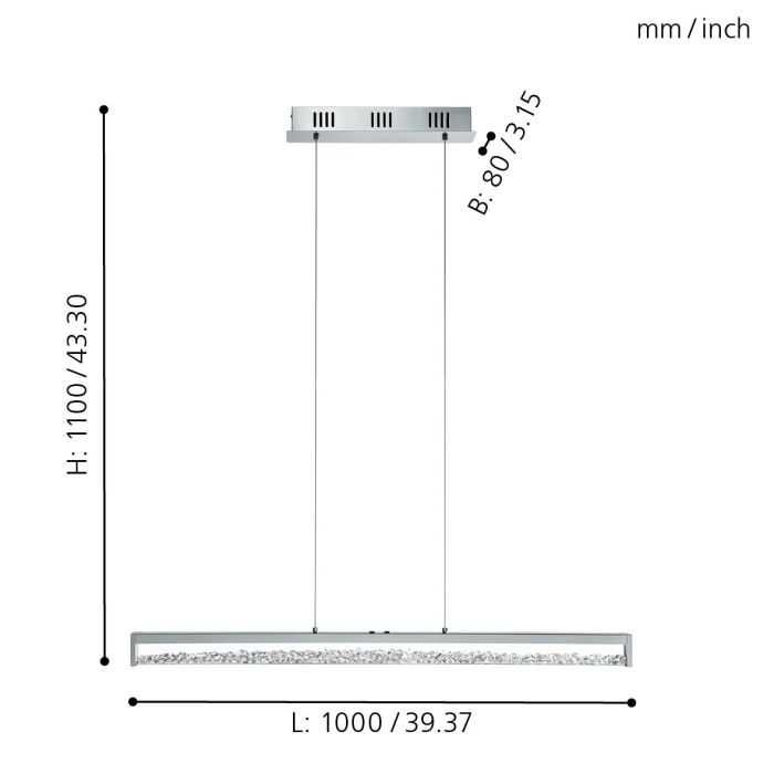 Lampa wisząca LED Eglo Cardito 93626 błyszczące kryształy