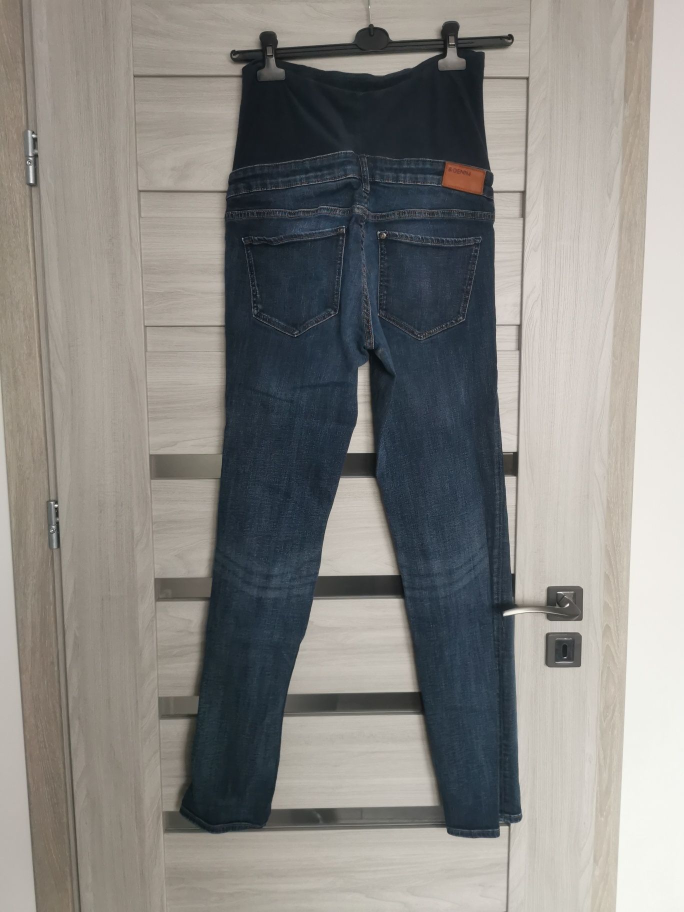 Spodnie jeansy ciążowe H&M Mama rurki skinny High Rib 40 L stretch