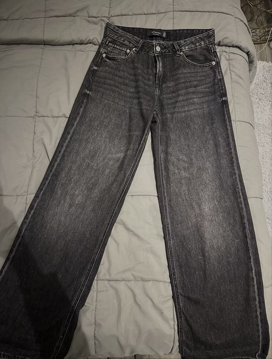 Low-Rise Wide Leg Jeans 36 Black