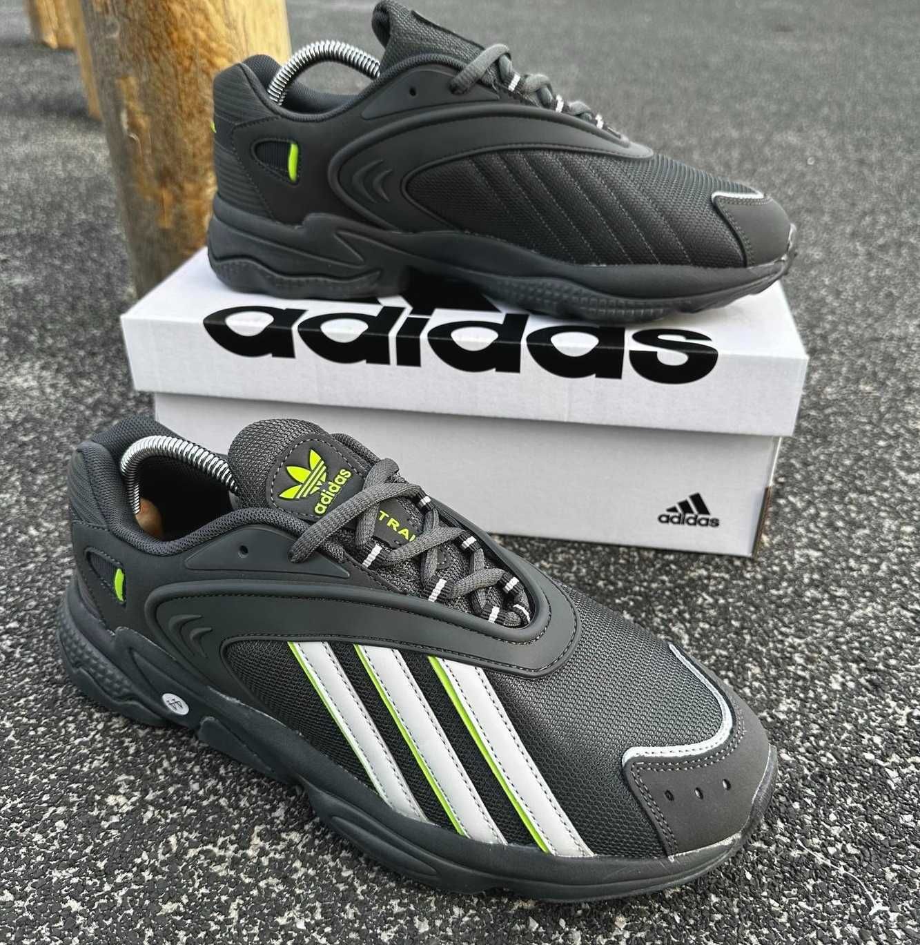 Мужские кроссовки Адидас черные кожаные Adidas Натуральная кожа