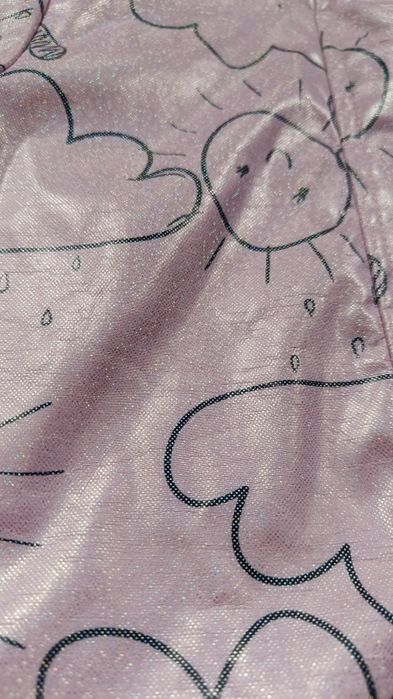 Kurtka przeciwdeszczowa dla dziewczynki, różowa, błyszcząca, pepco