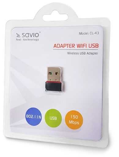 Karta Wifi 802.11/n Elmak SAVIO CL-43 USB 150Mbps