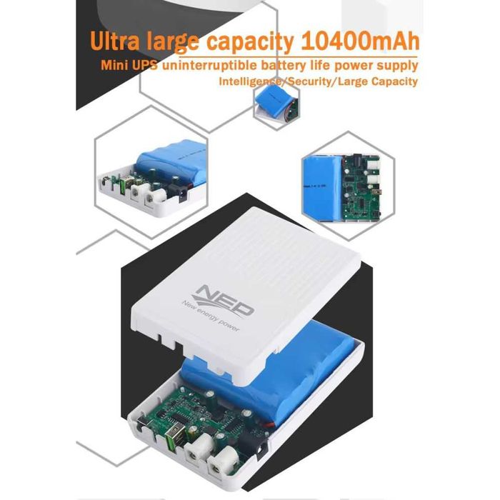 Певербанк, упс для роутера/інтернету Mini UPS 10400mAh (Повний комплек