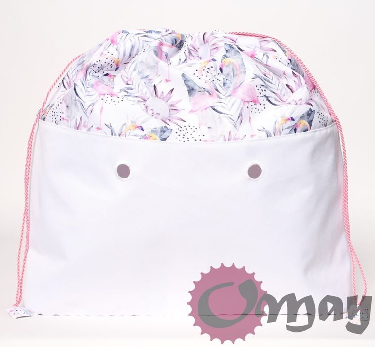 organizer OBAG BEACH worek kwiaty flamingi pastelowe komin VIP OMAY