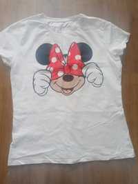 Bluzka t-shirt bialy z mysza mini L