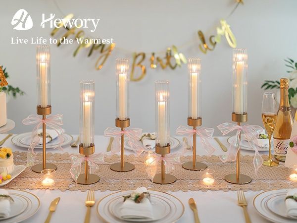 Набір золотих підсвічників Hewory. 6шт.