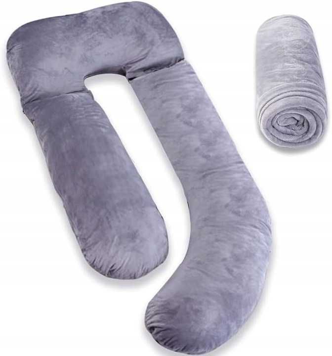 Welurowa poszewka na poduszkę ciążową typu J dla kobiet w ciąży 152cm