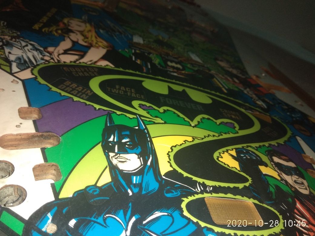 Flipper pinball tabuleiro envernizado batman forever decorativo