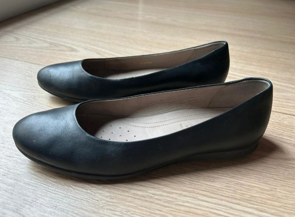 Ecco czarne skórzane balerinki buty 38 next jesień ckarks tamaris