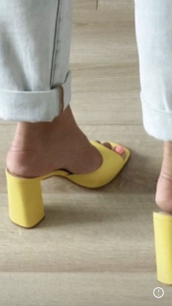 Kazar studio klapki żółte sandały skóra naturalna